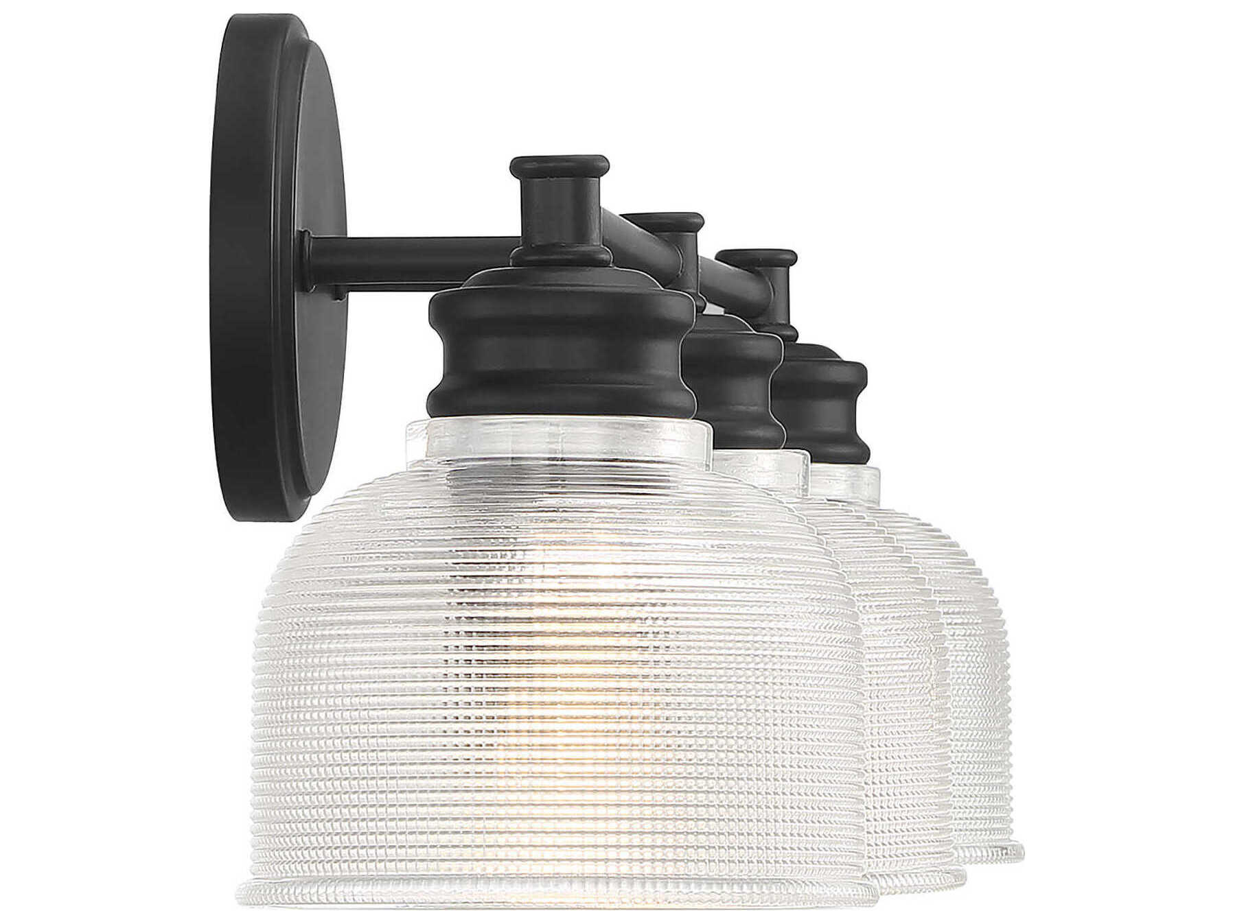 Savoy House Meridian 3-Light Matte Black Vanity Light