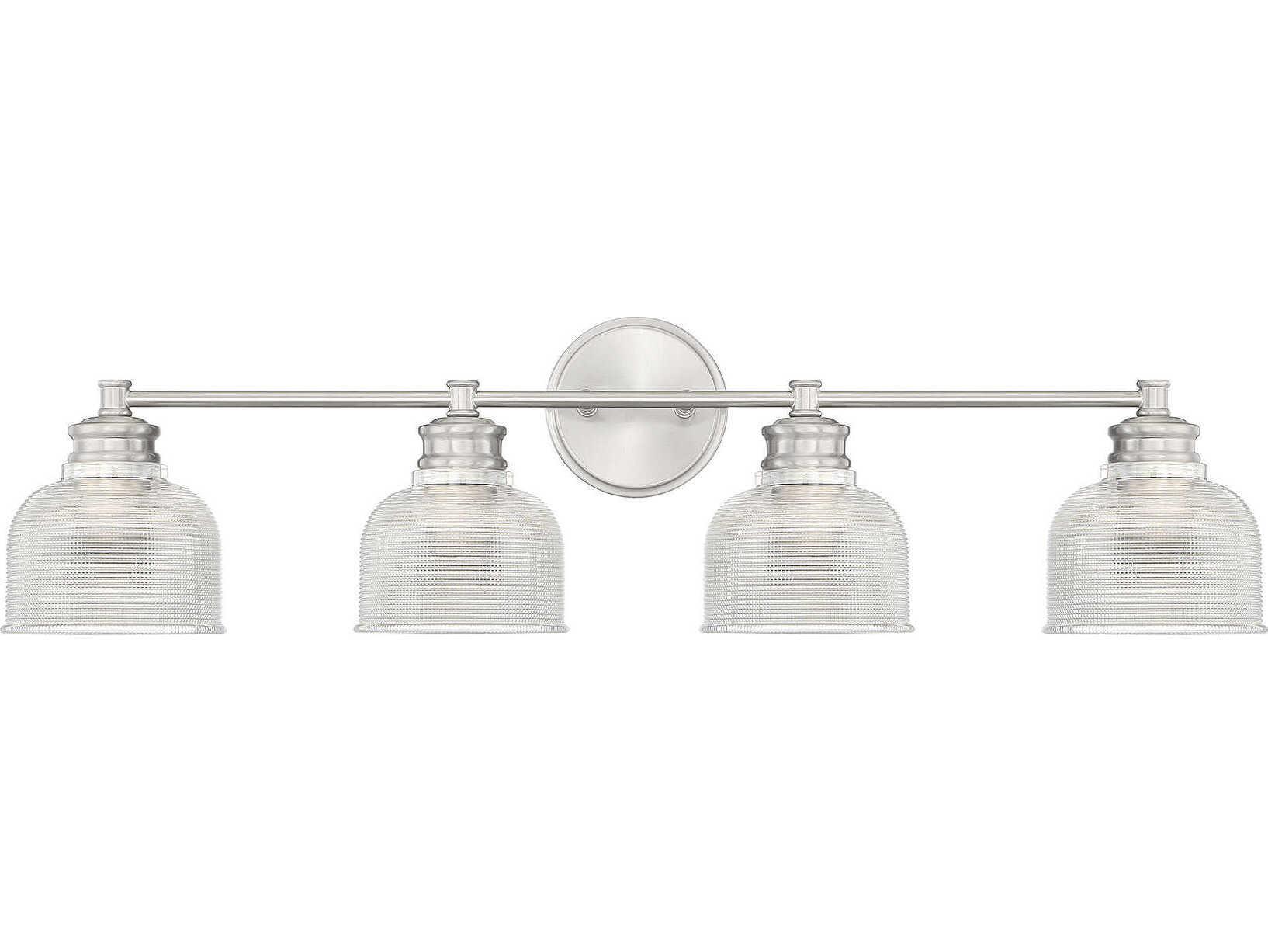 Savoy House Meridian 4-Light Brushed Nickel Glass Vanity Light