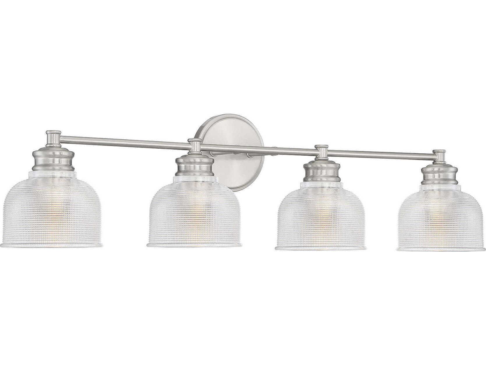 Savoy House Meridian 4-Light Brushed Nickel Glass Vanity Light