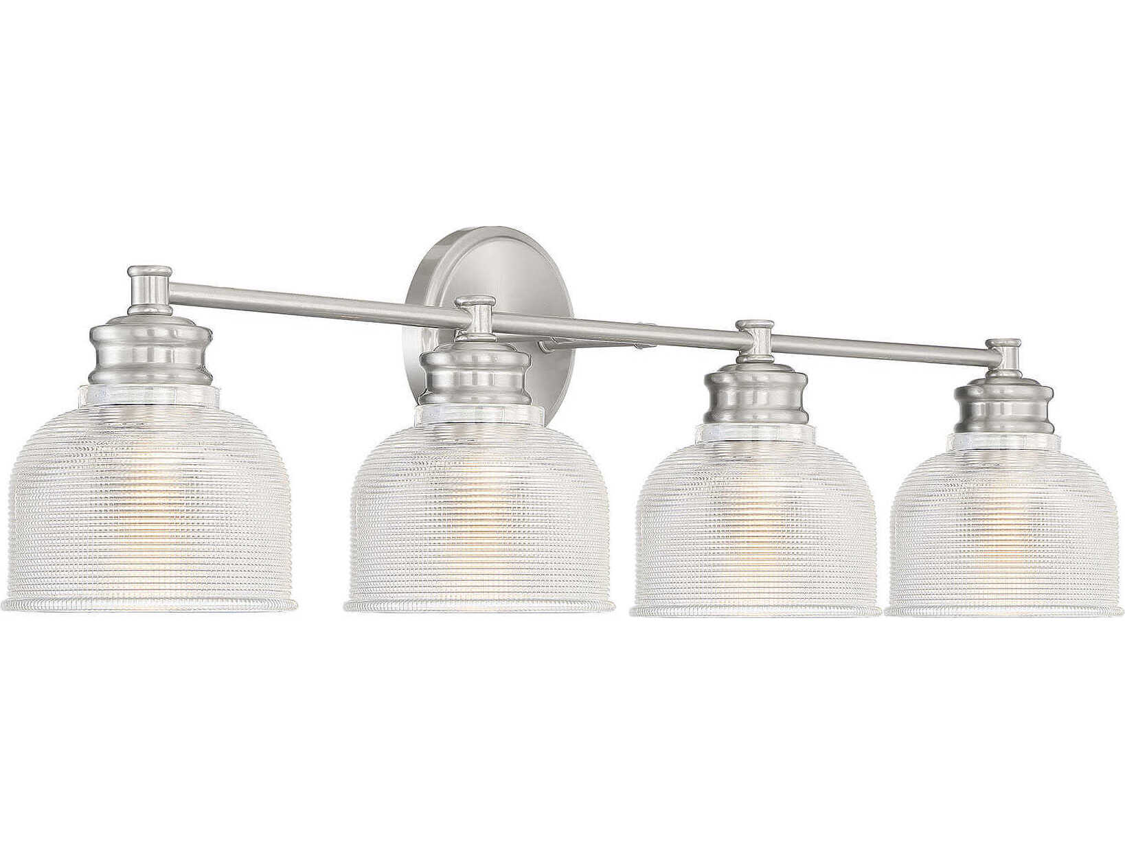 Savoy House Meridian 4-Light Brushed Nickel Glass Vanity Light