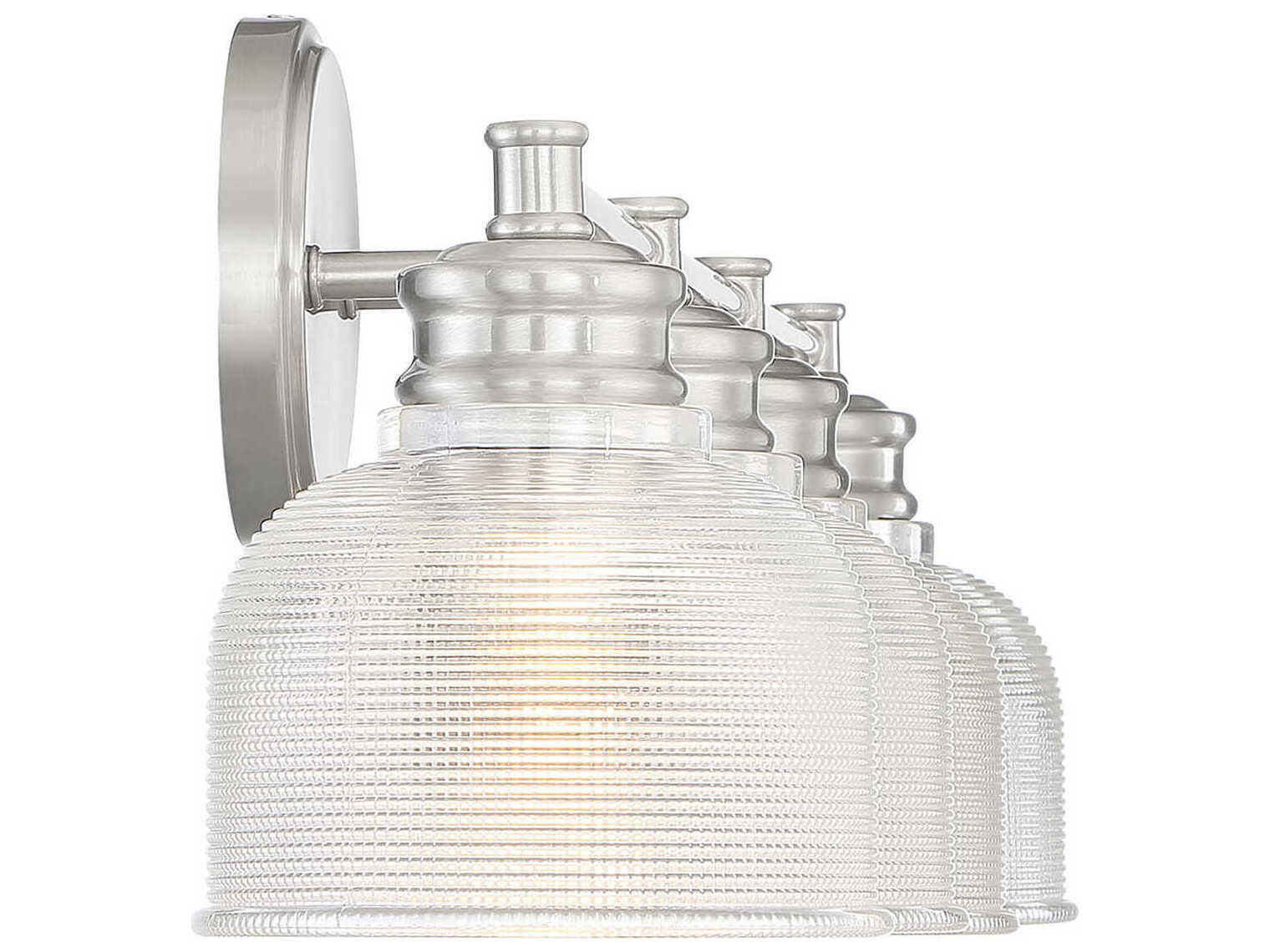 Savoy House Meridian 4-Light Brushed Nickel Glass Vanity Light