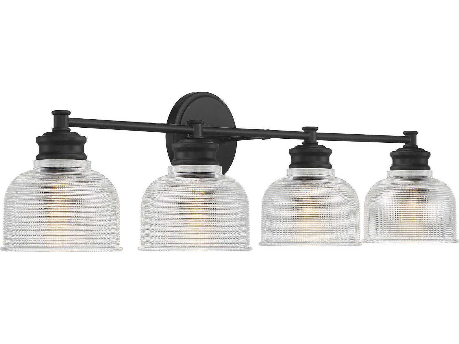 Savoy House Meridian 4-Light Matte Black Glass Vanity Light