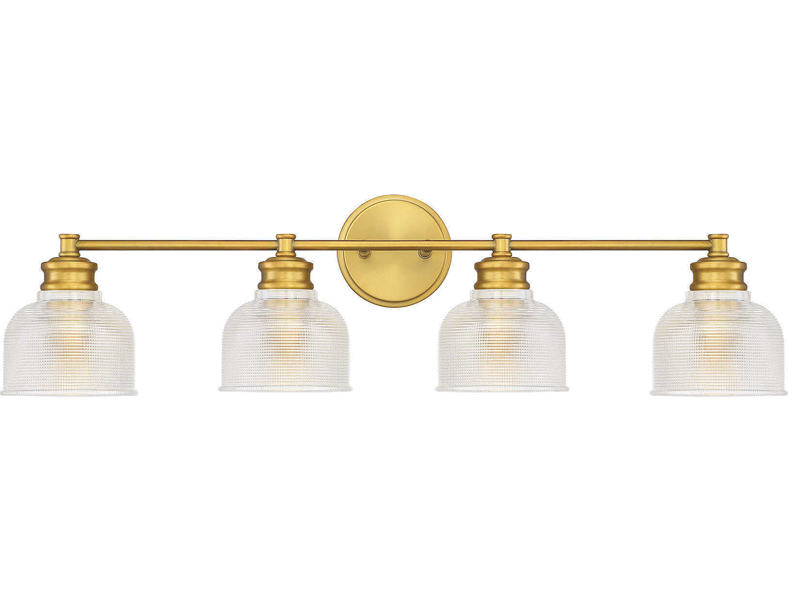 Savoy House Meridian 4-Light Natural Brass Glass Vanity Light