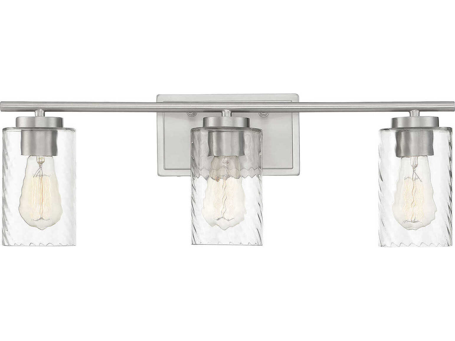 Savoy House Meridian 3-Light Brushed Nickel Glass Vanity Light