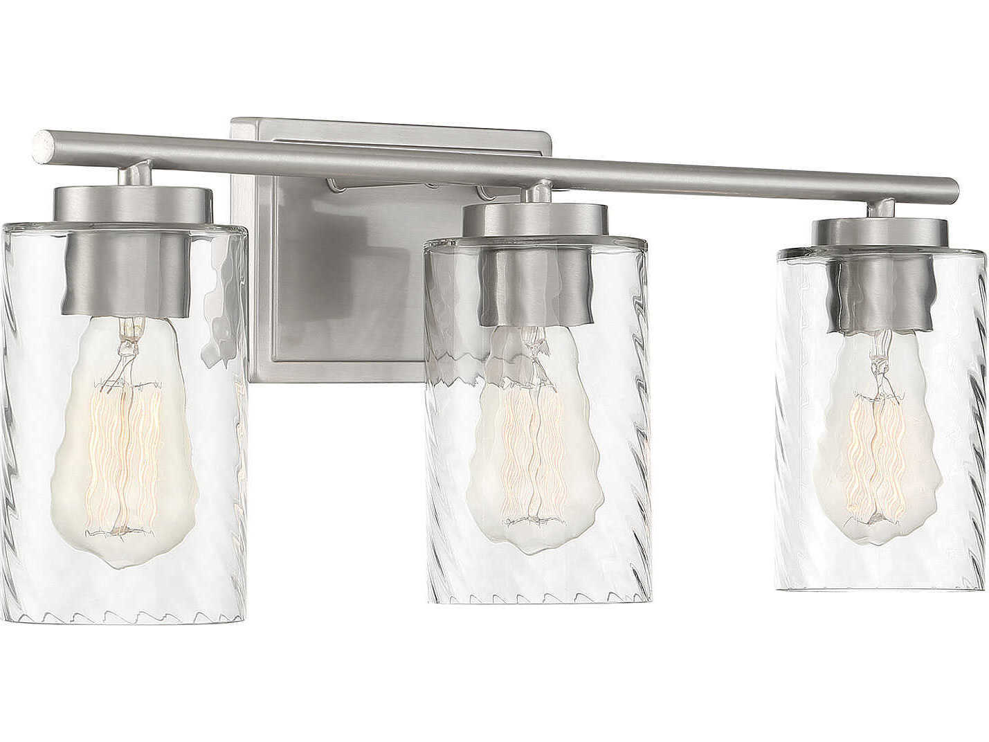 Savoy House Meridian 3-Light Brushed Nickel Glass Vanity Light