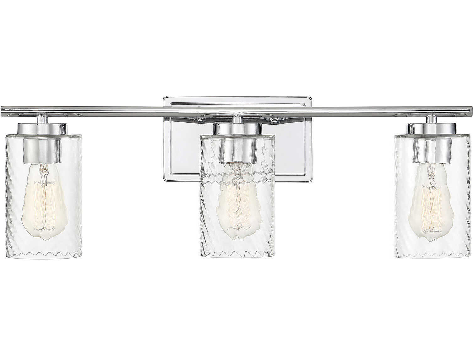Savoy House Meridian 3-Light Chrome Glass Vanity Light