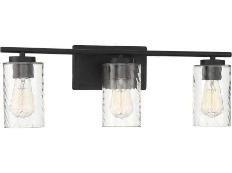 Savoy House Meridian 3-Light Matte Black Glass Vanity Light