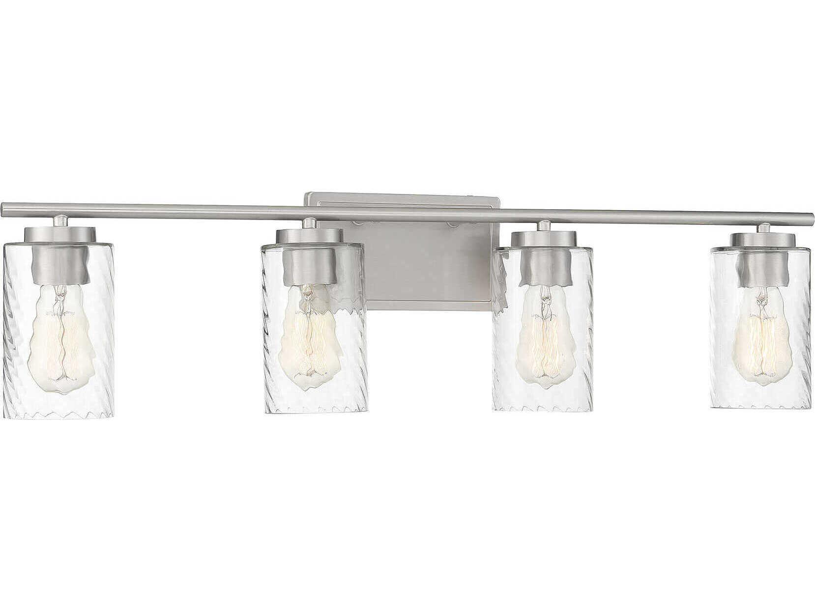 Savoy House Meridian 4-Light Brushed Nickel Glass Vanity Light