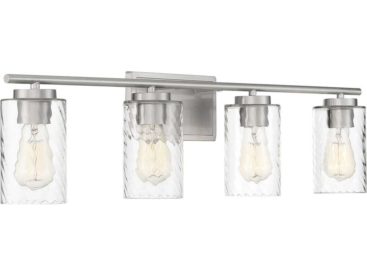 Savoy House Meridian 4-Light Brushed Nickel Glass Vanity Light