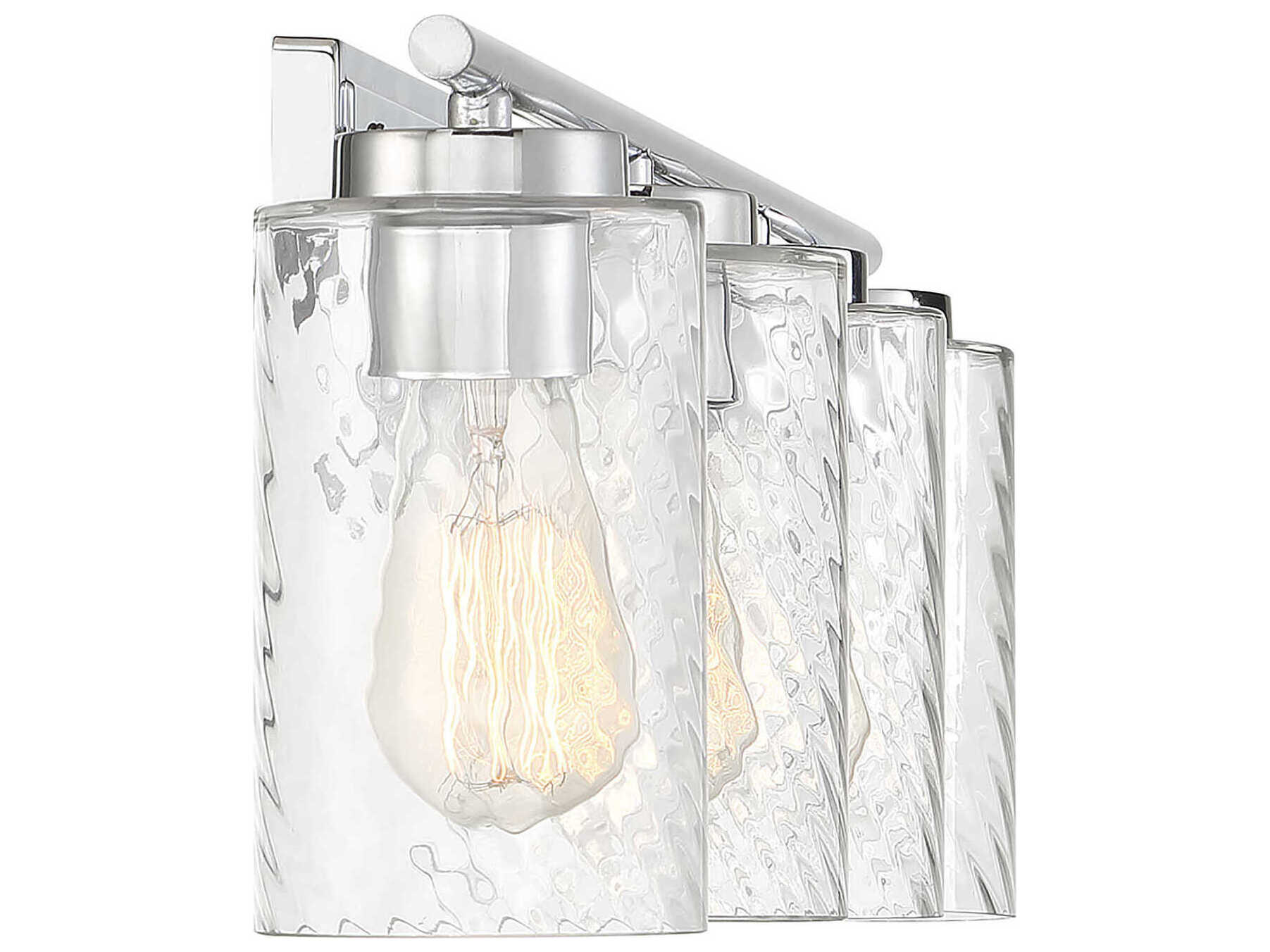 Savoy House Meridian 4-Light Chrome Glass Vanity Light