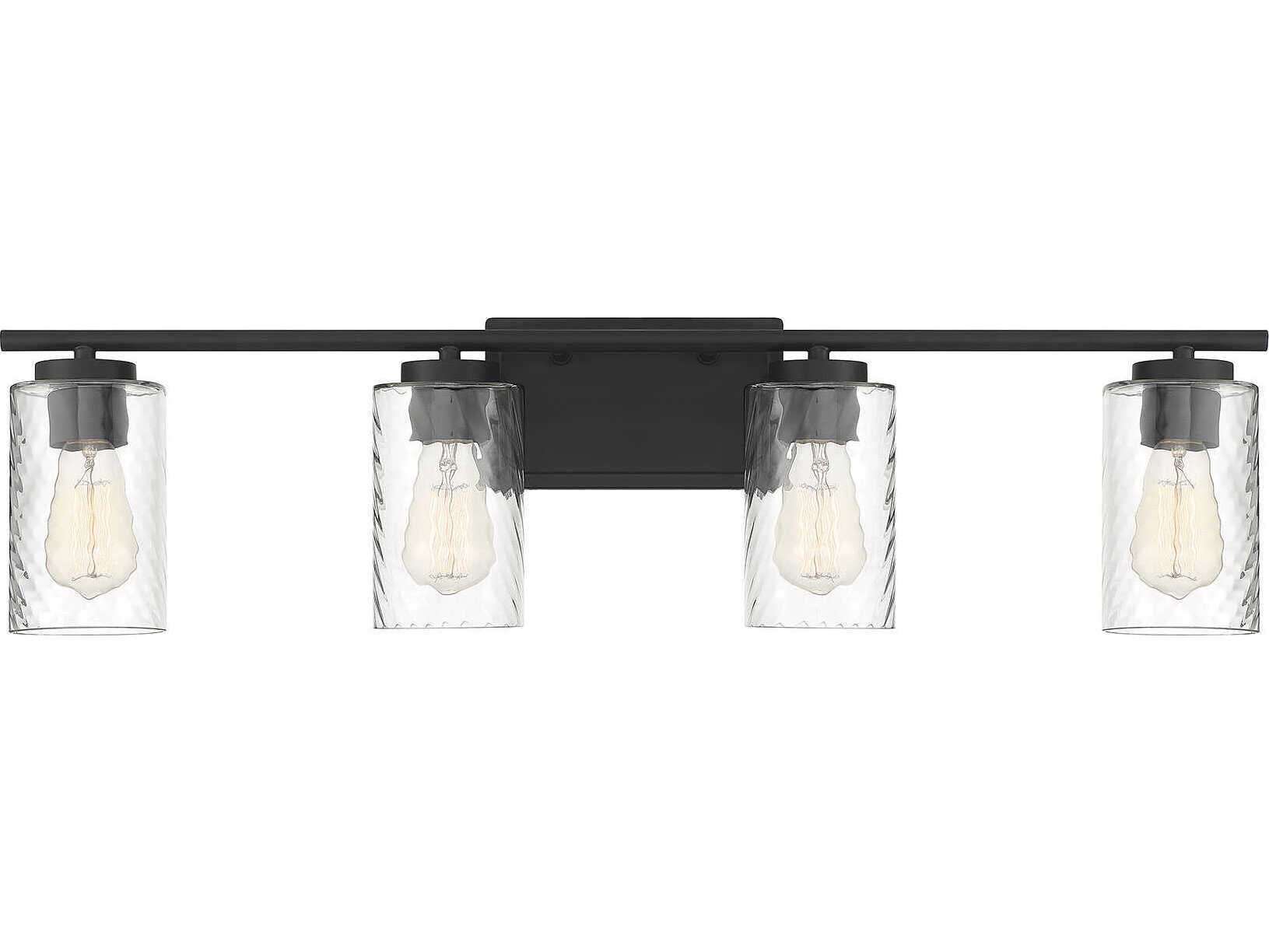Savoy House Meridian 4-Light Matte Black Glass Vanity Light