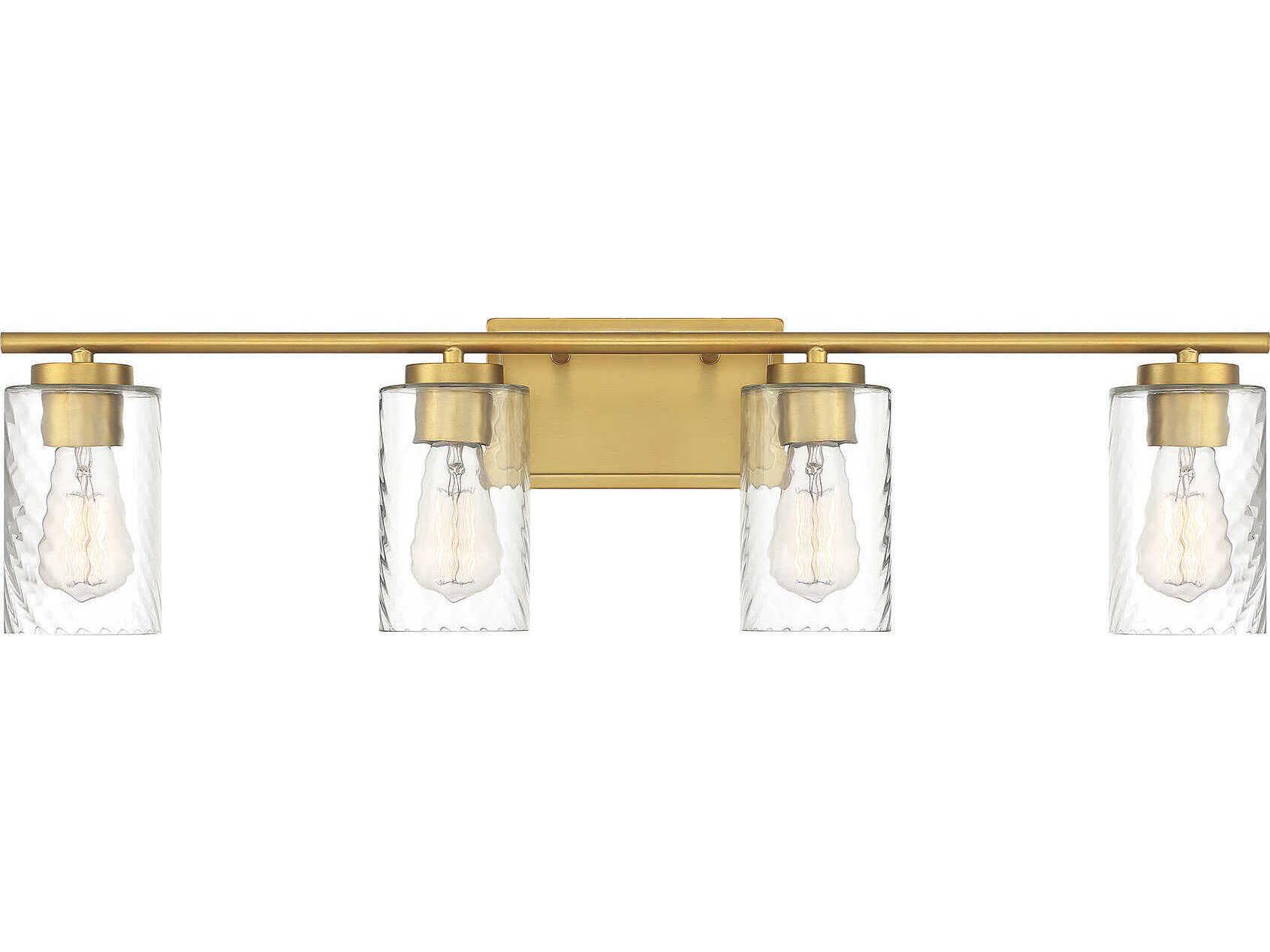 Savoy House Meridian 4-Light Natural Brass Glass Vanity Light