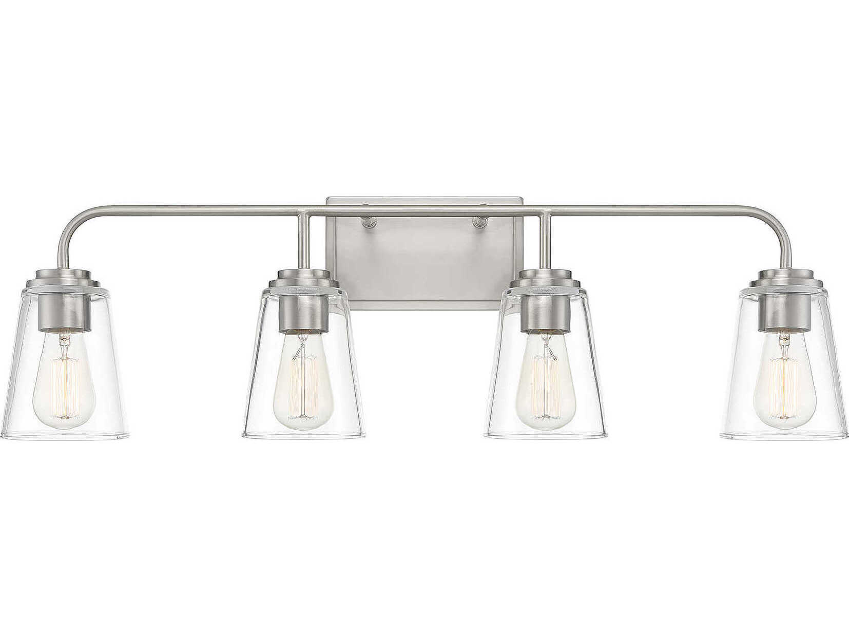 Savoy House Meridian 4-Light Brushed Nickel Glass Vanity Light