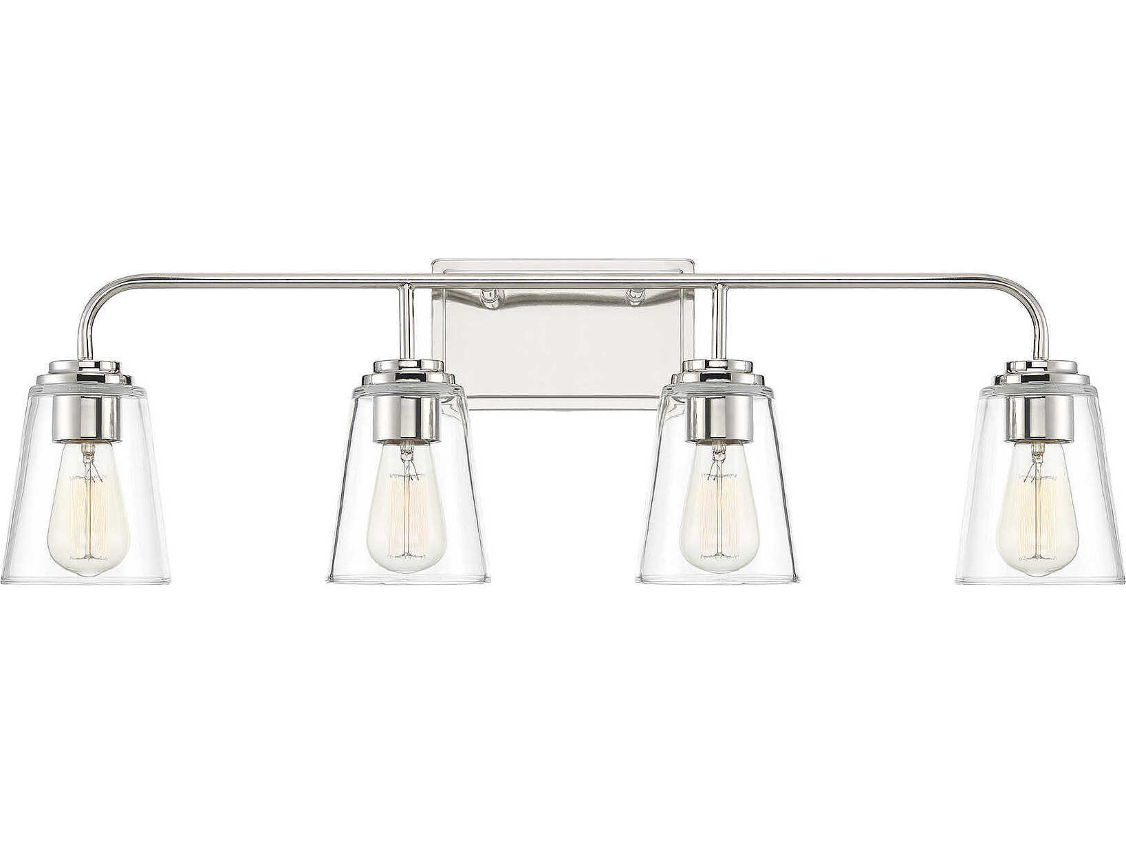 Savoy House Meridian 4-Light Polished Nickel Glass Vanity Light