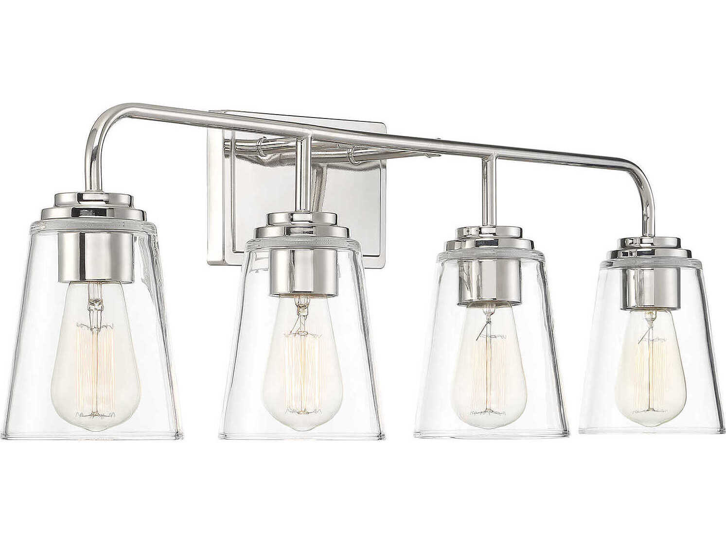 Savoy House Meridian 4-Light Polished Nickel Glass Vanity Light