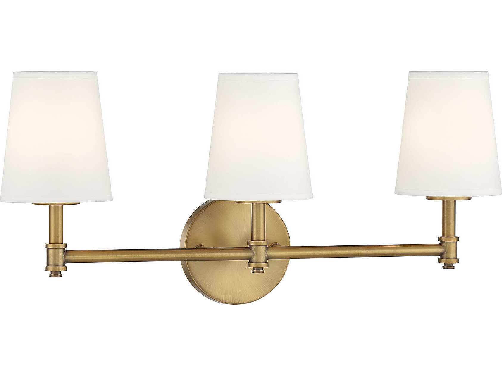 Savoy House Meridian 3-Light Natural Brass Vanity Light