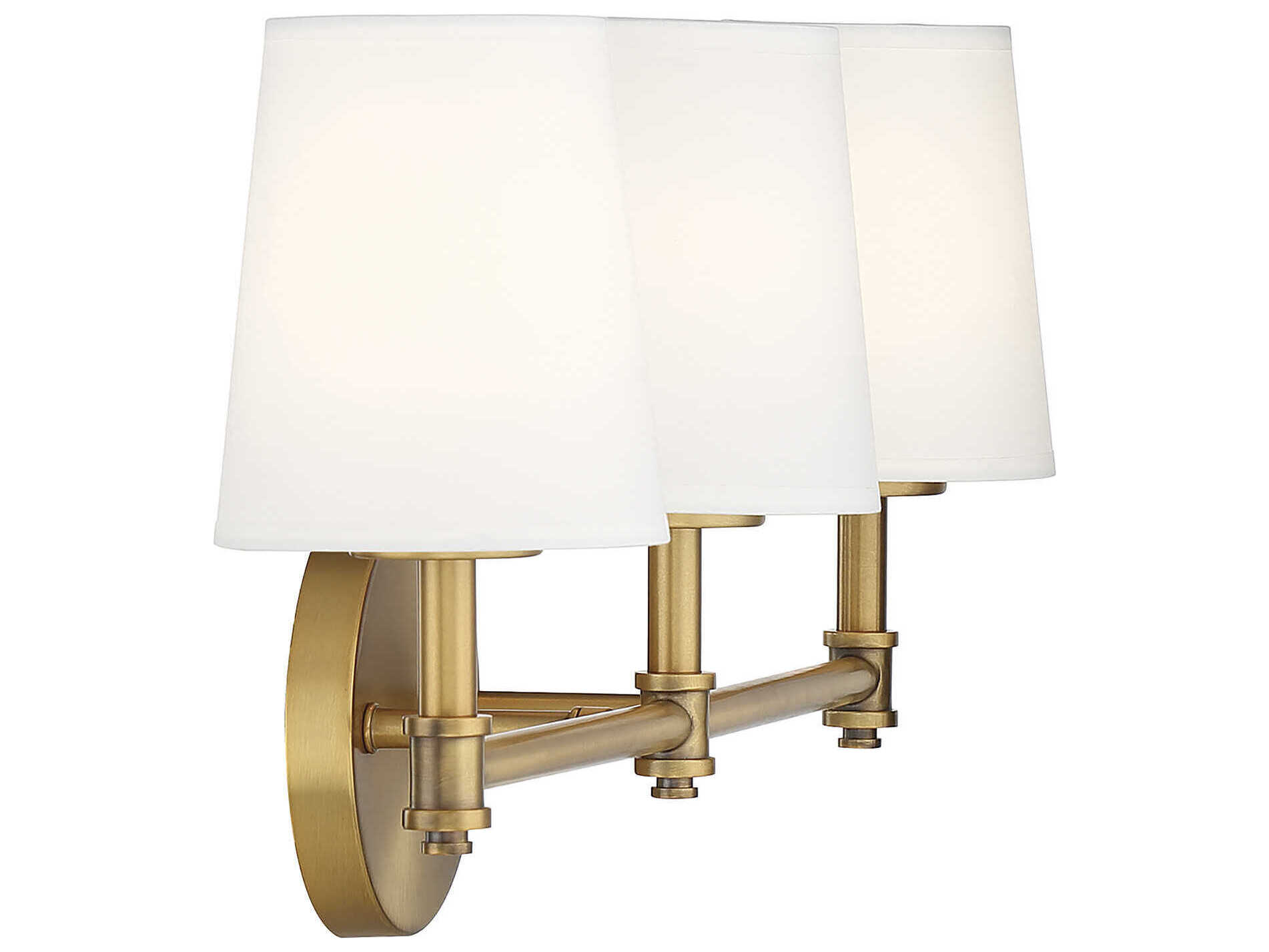 Savoy House Meridian 3-Light Natural Brass Vanity Light