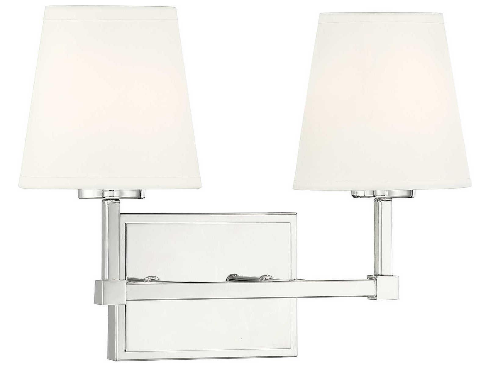 Savoy House Meridian 2-Light Polished Nickel Vanity Light
