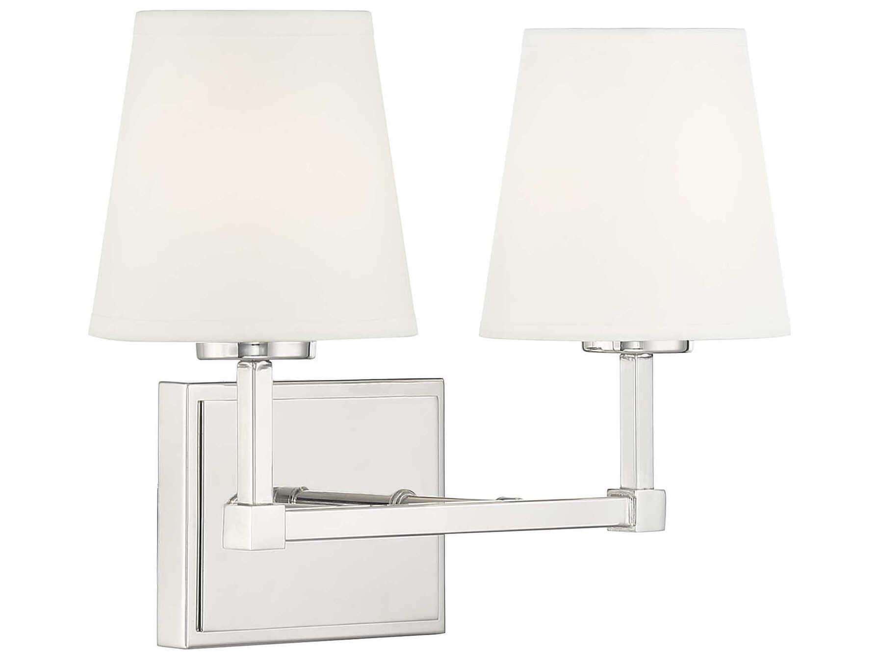 Savoy House Meridian 2-Light Polished Nickel Vanity Light