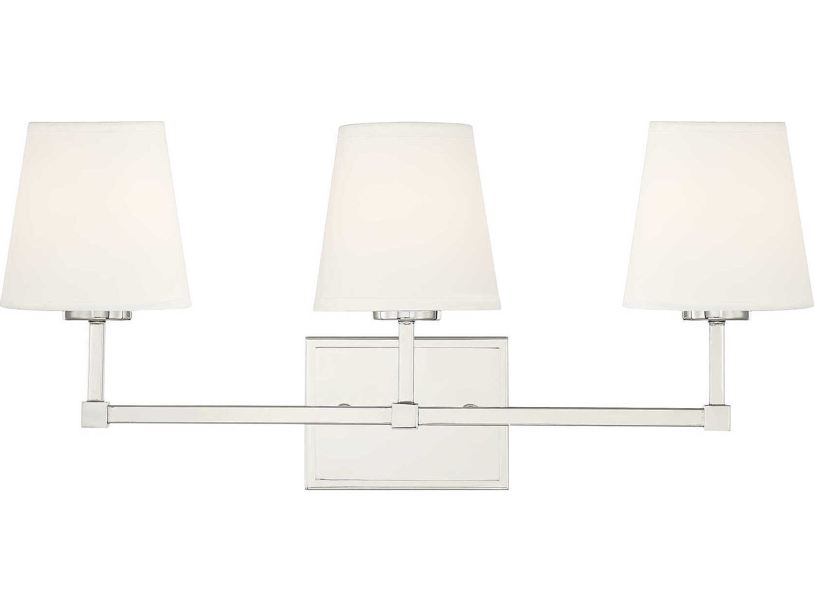 Savoy House Meridian 3-Light Polished Nickel Vanity Light