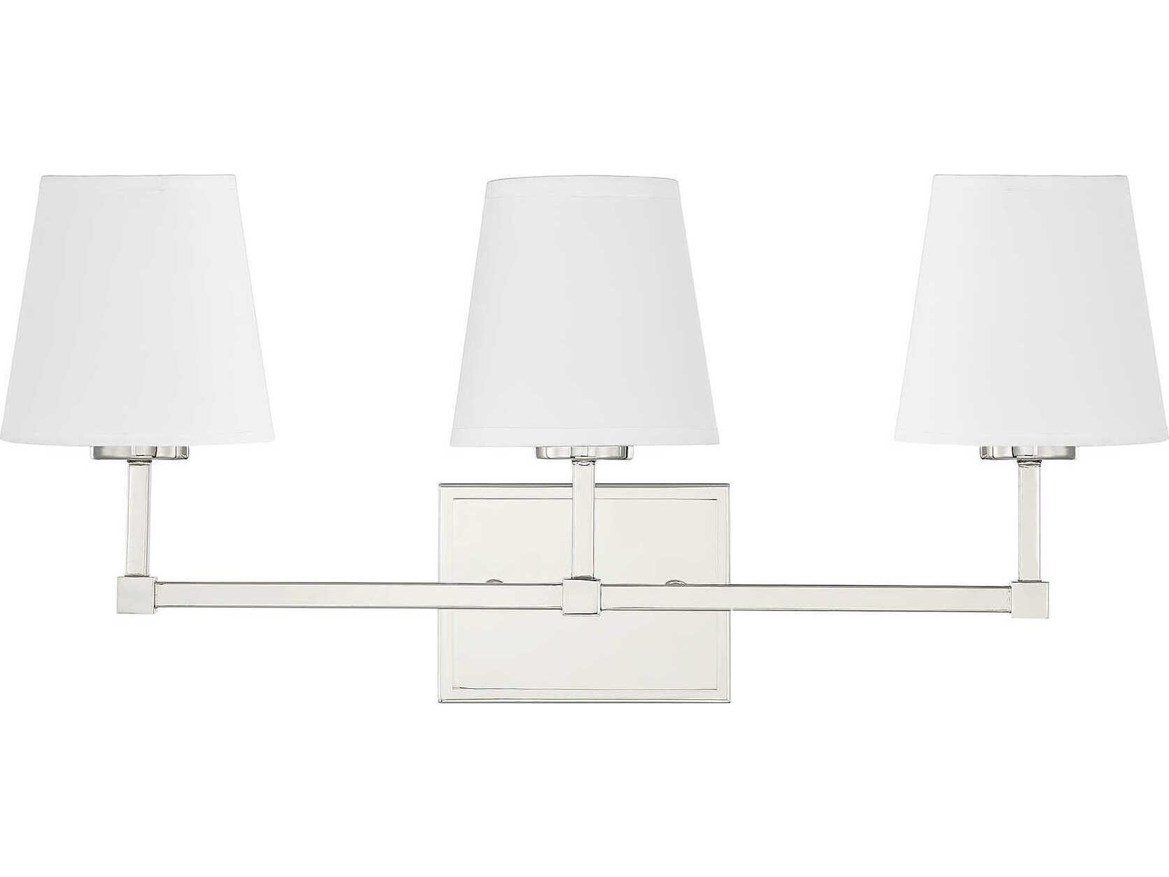 Savoy House Meridian 3-Light Polished Nickel Vanity Light