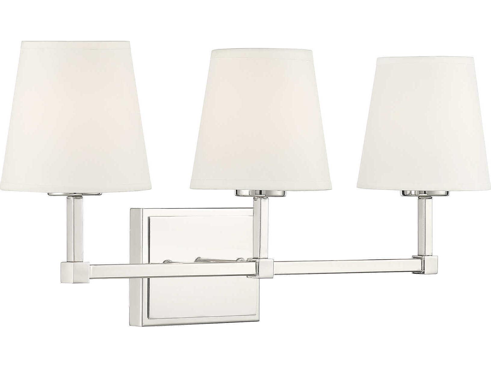 Savoy House Meridian 3-Light Polished Nickel Vanity Light