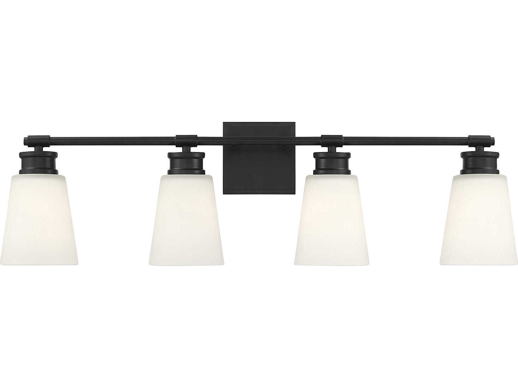 Savoy House Meridian 4-Light Matte Black Glass Vanity Light