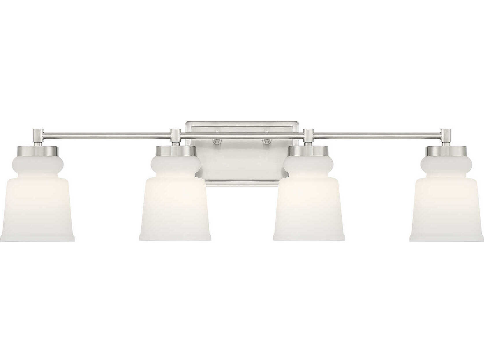 Savoy House Meridian 4-Light Brushed Nickel Glass Vanity Light