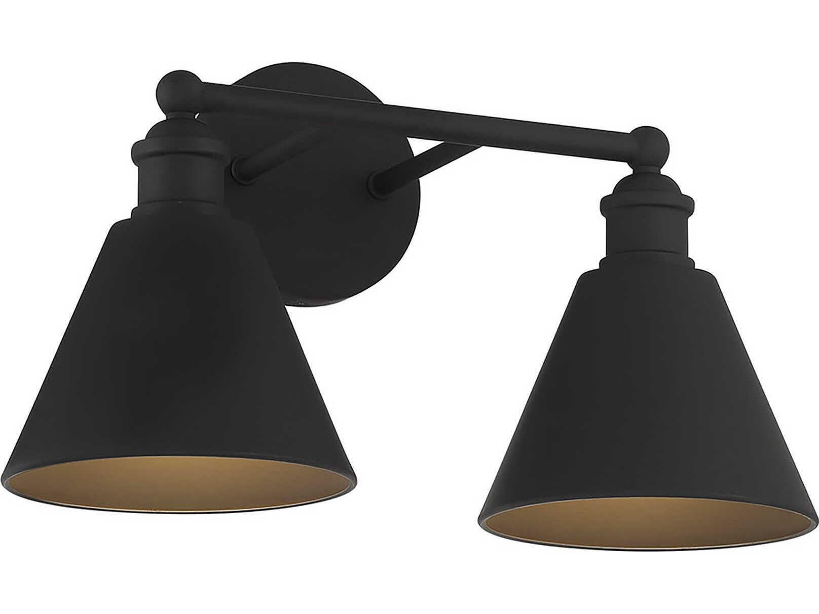 Savoy House Meridian 2-Light Matte Black Vanity Light