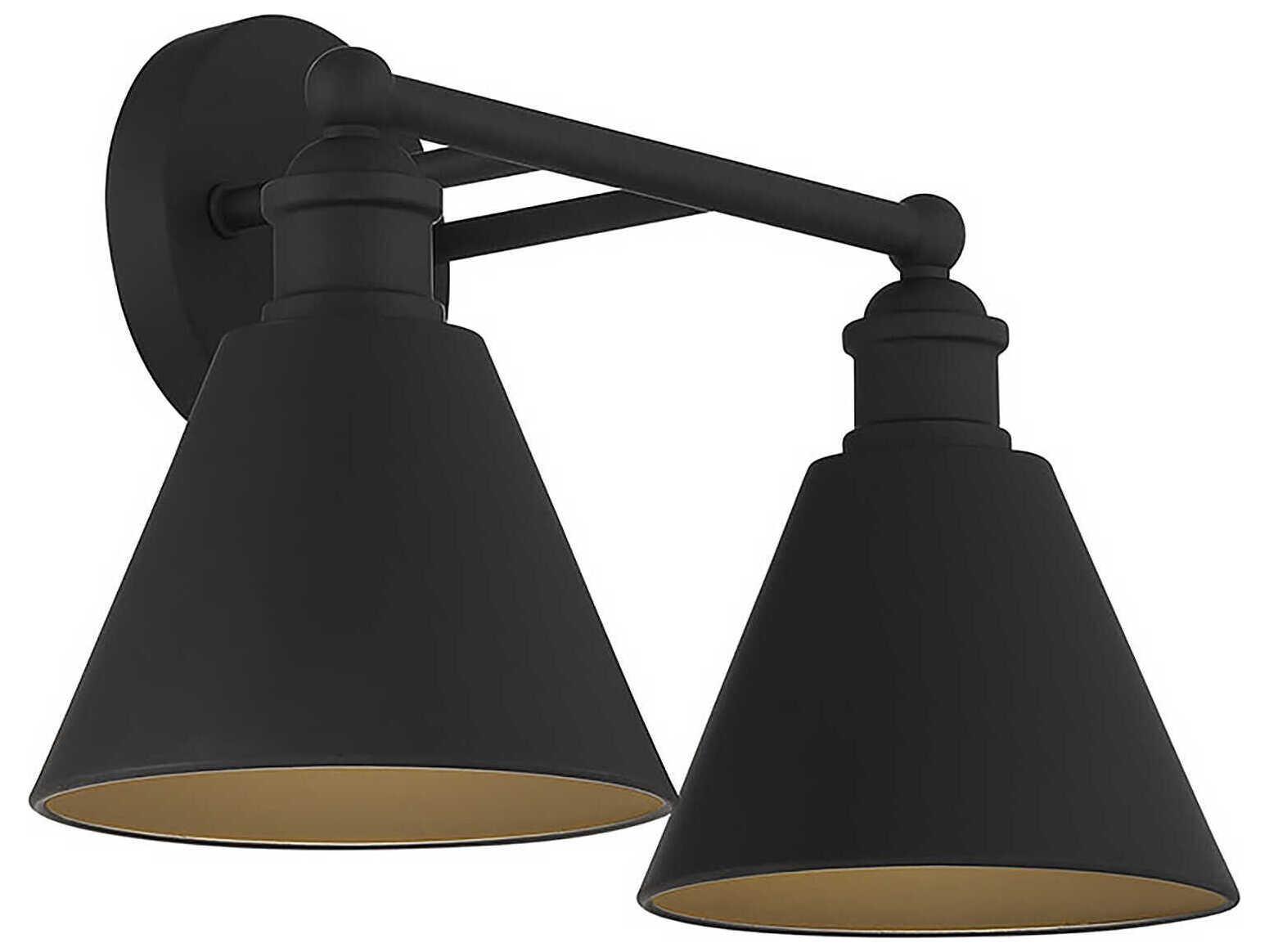 Savoy House Meridian 2-Light Matte Black Vanity Light