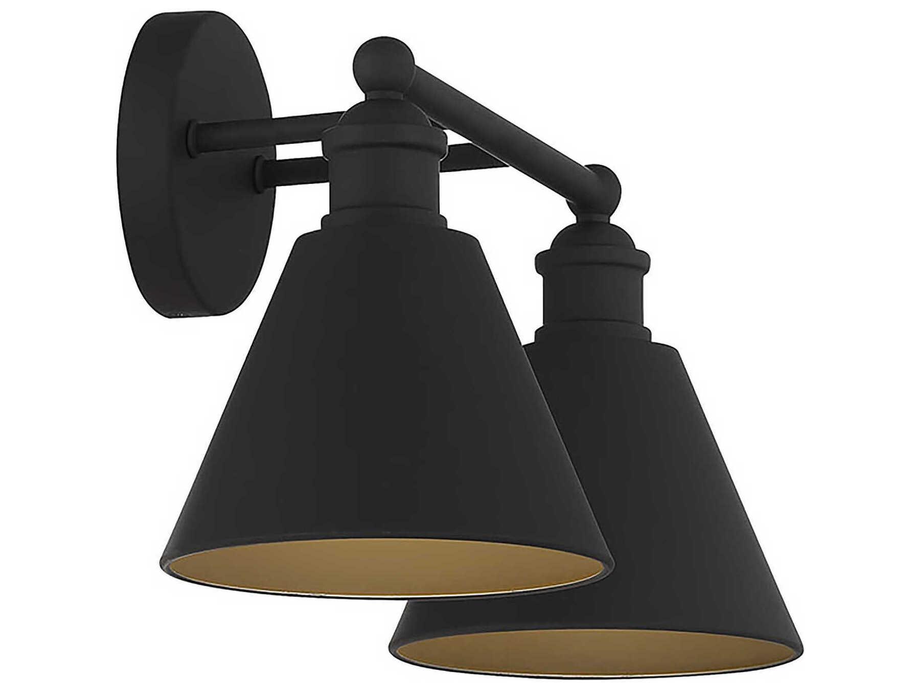Savoy House Meridian 2-Light Matte Black Vanity Light