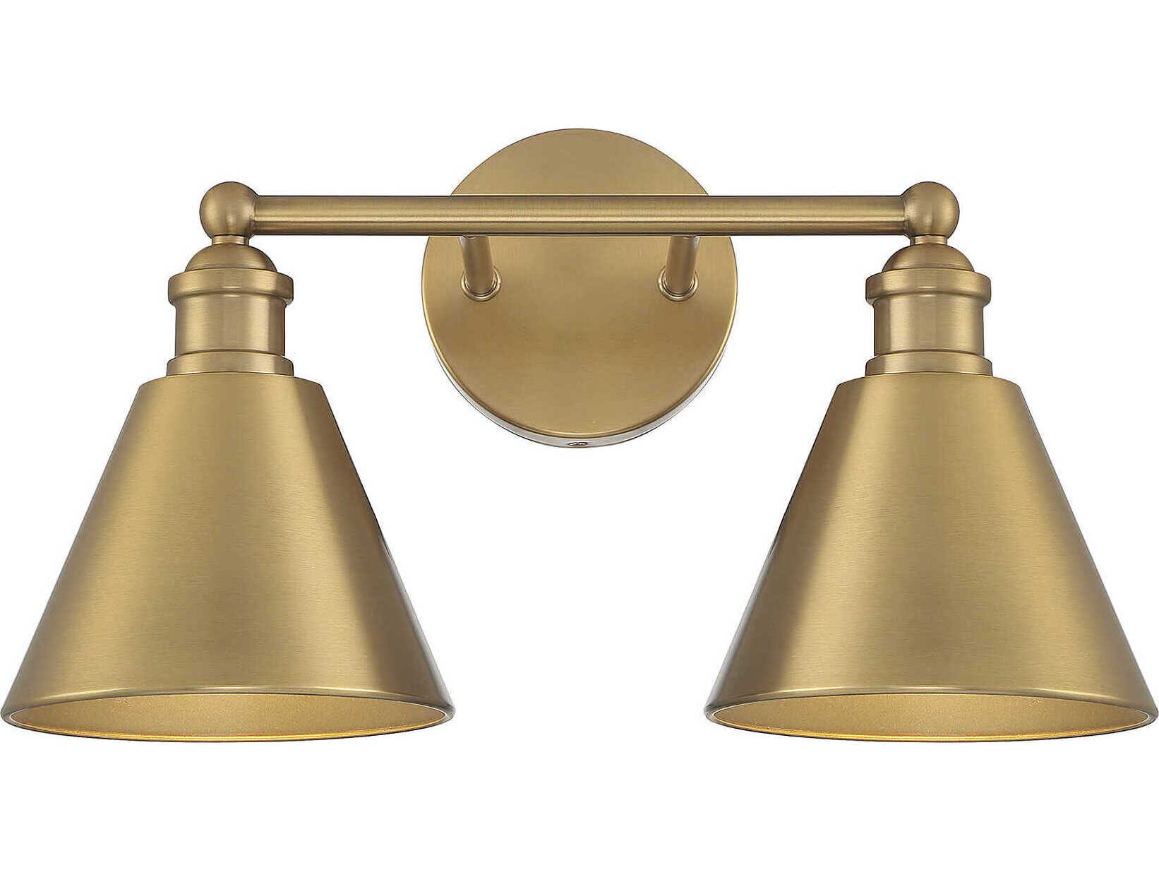 Savoy House Meridian 2-Light Natural Brass Vanity Light