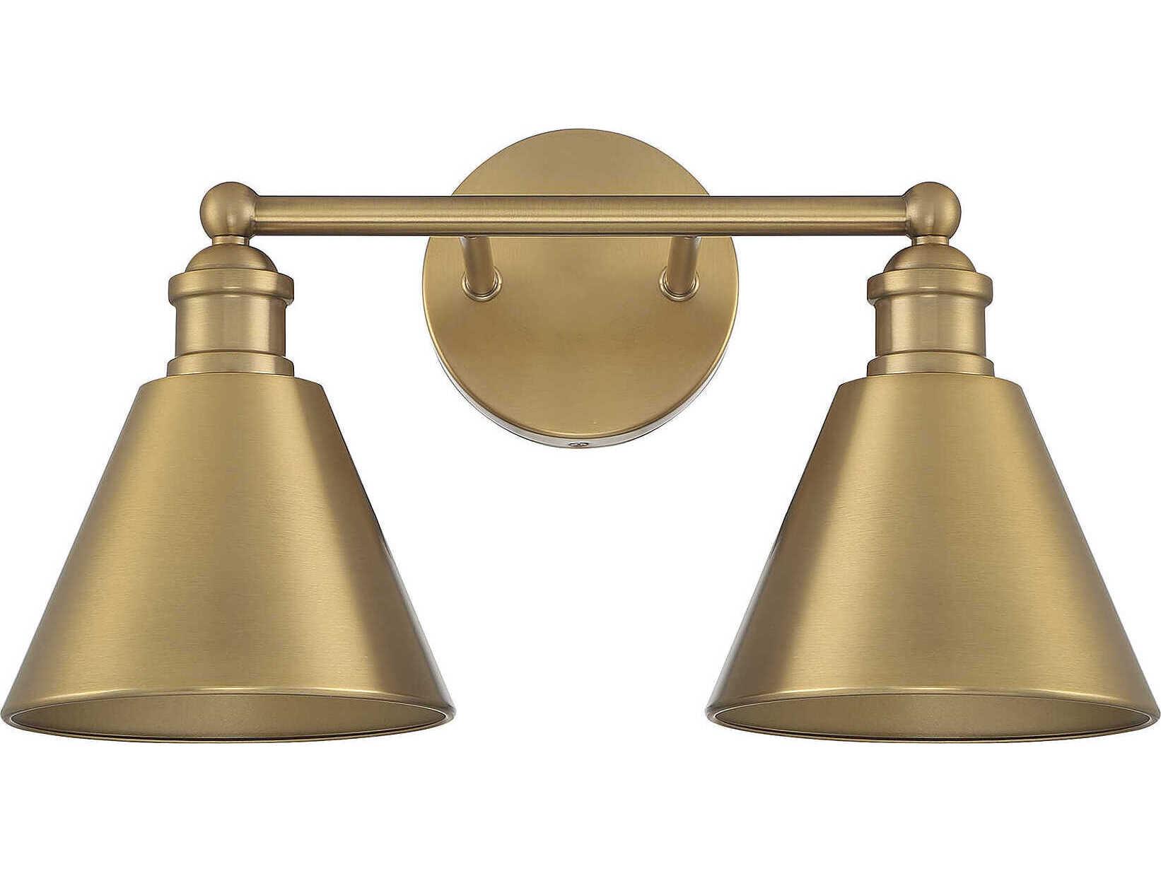 Savoy House Meridian 2-Light Natural Brass Vanity Light