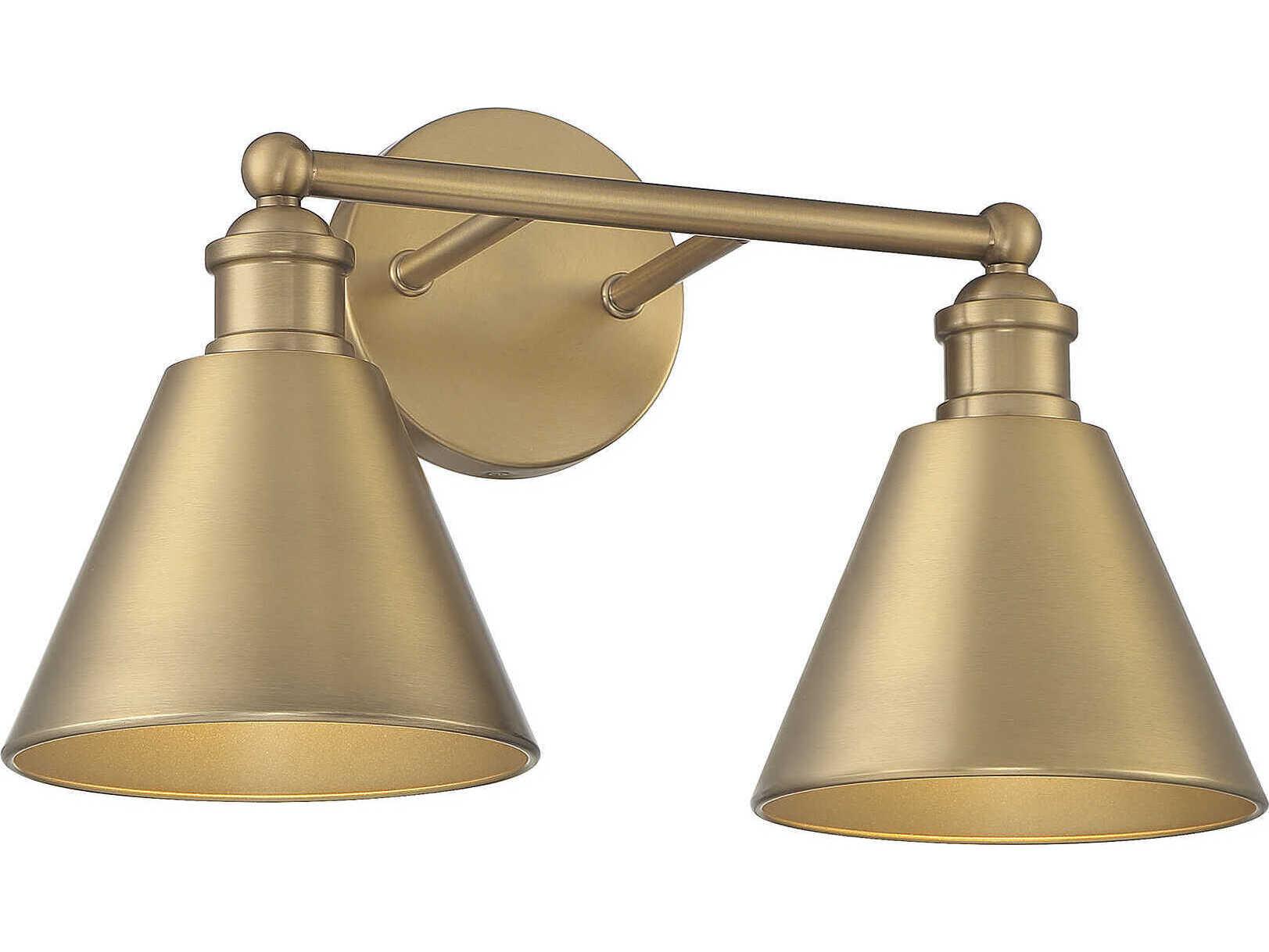Savoy House Meridian 2-Light Natural Brass Vanity Light