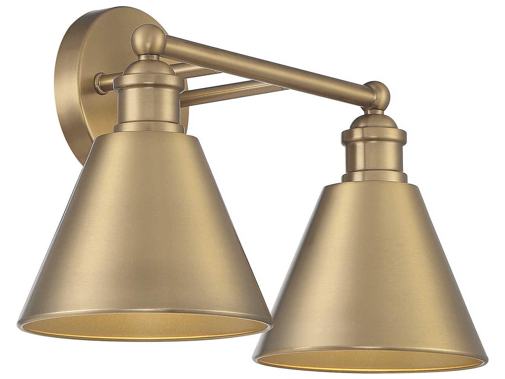 Savoy House Meridian 2-Light Natural Brass Vanity Light