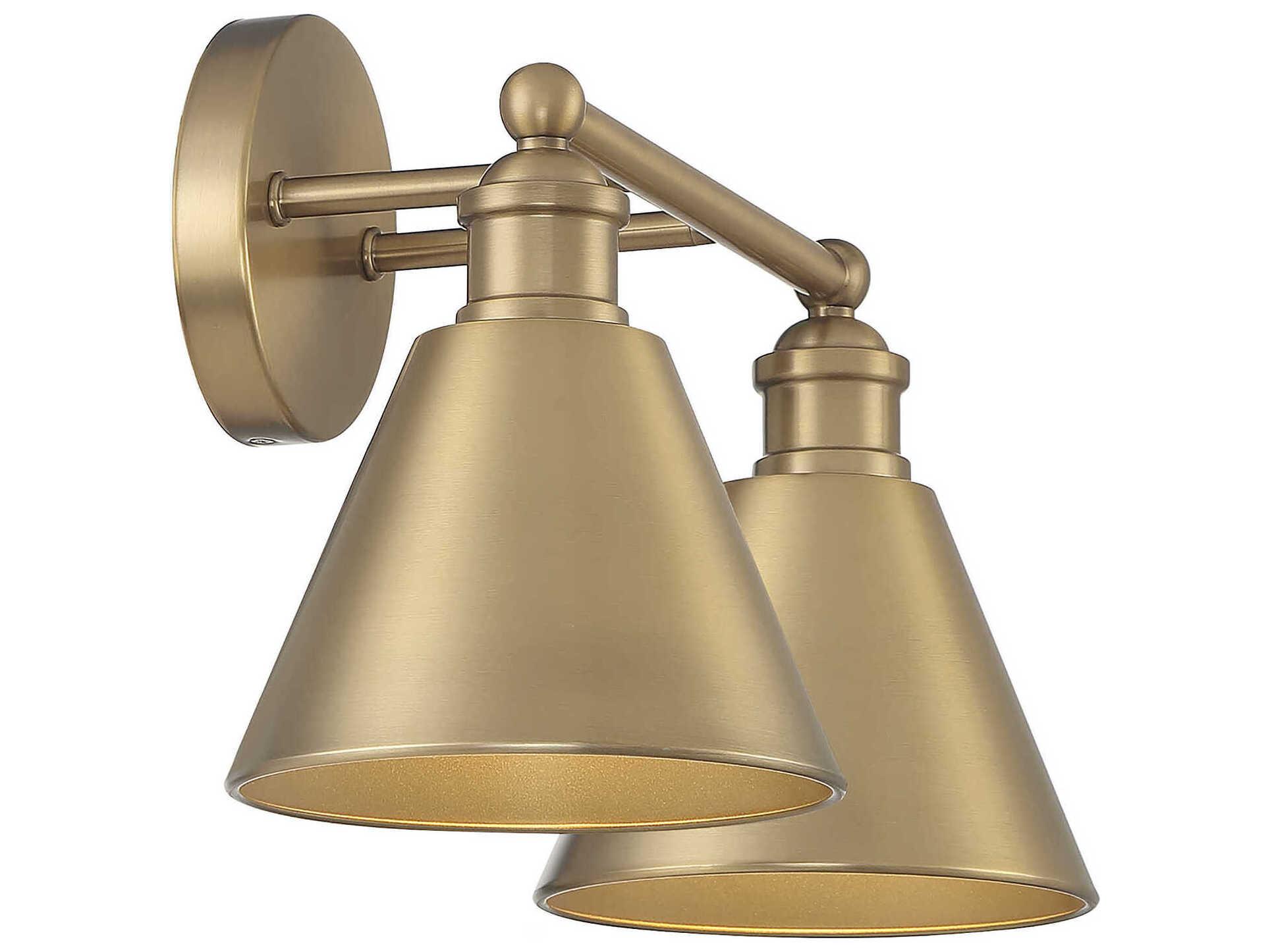 Savoy House Meridian 2-Light Natural Brass Vanity Light
