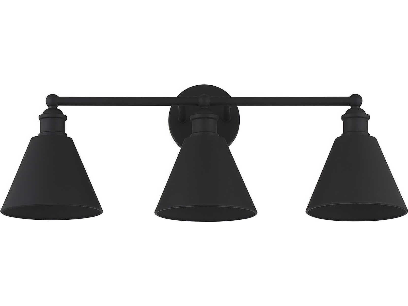 Savoy House Meridian 3-Light Matte Black Vanity Light