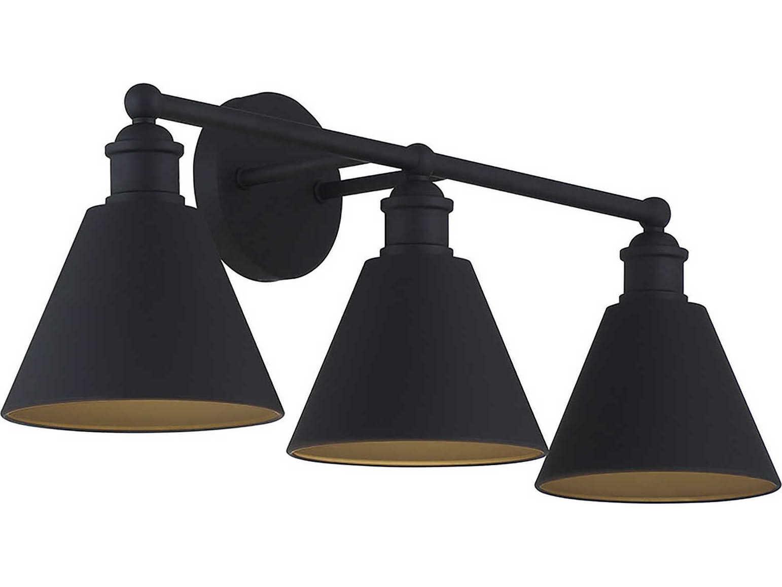 Savoy House Meridian 3-Light Matte Black Vanity Light