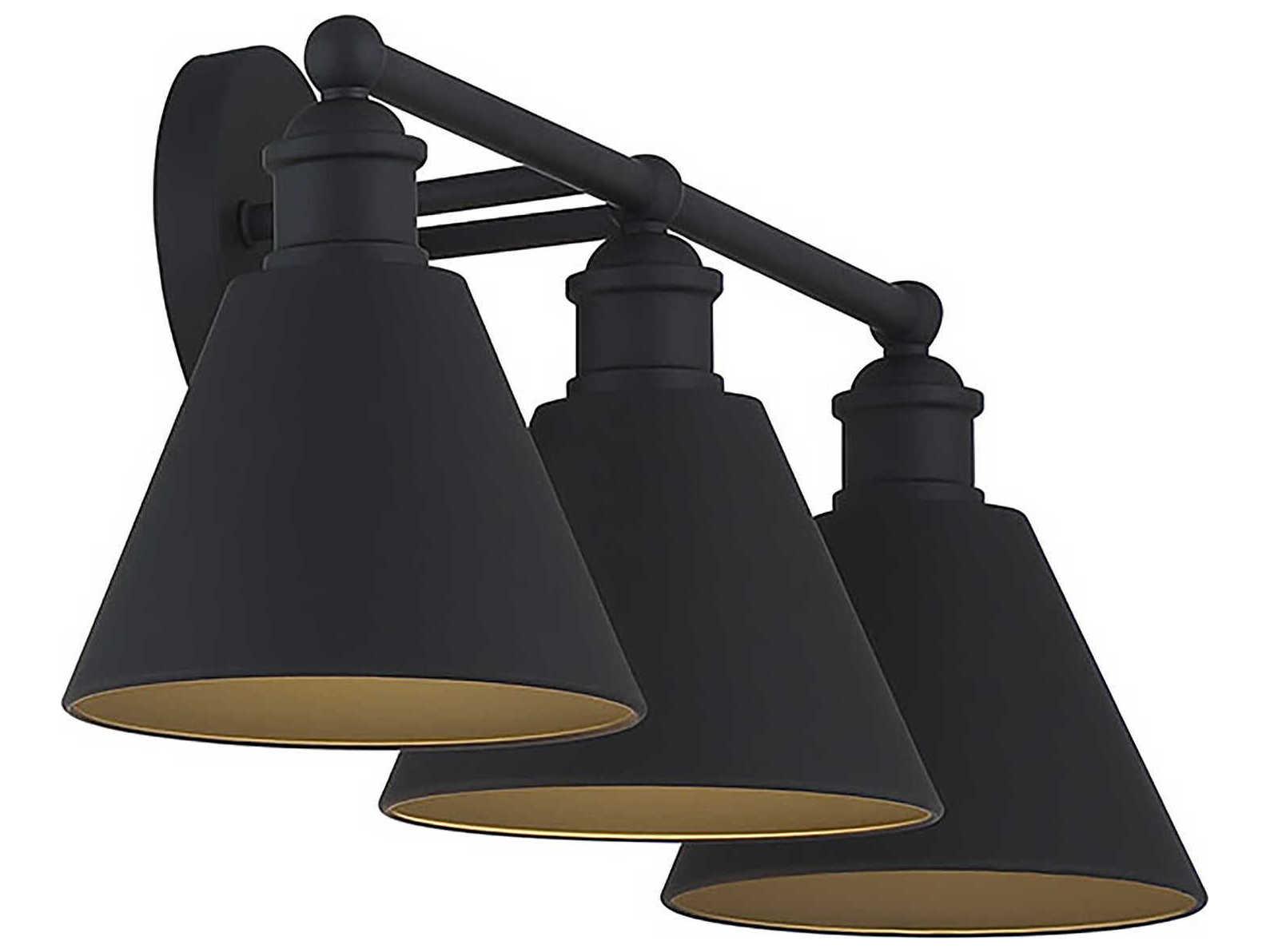 Savoy House Meridian 3-Light Matte Black Vanity Light