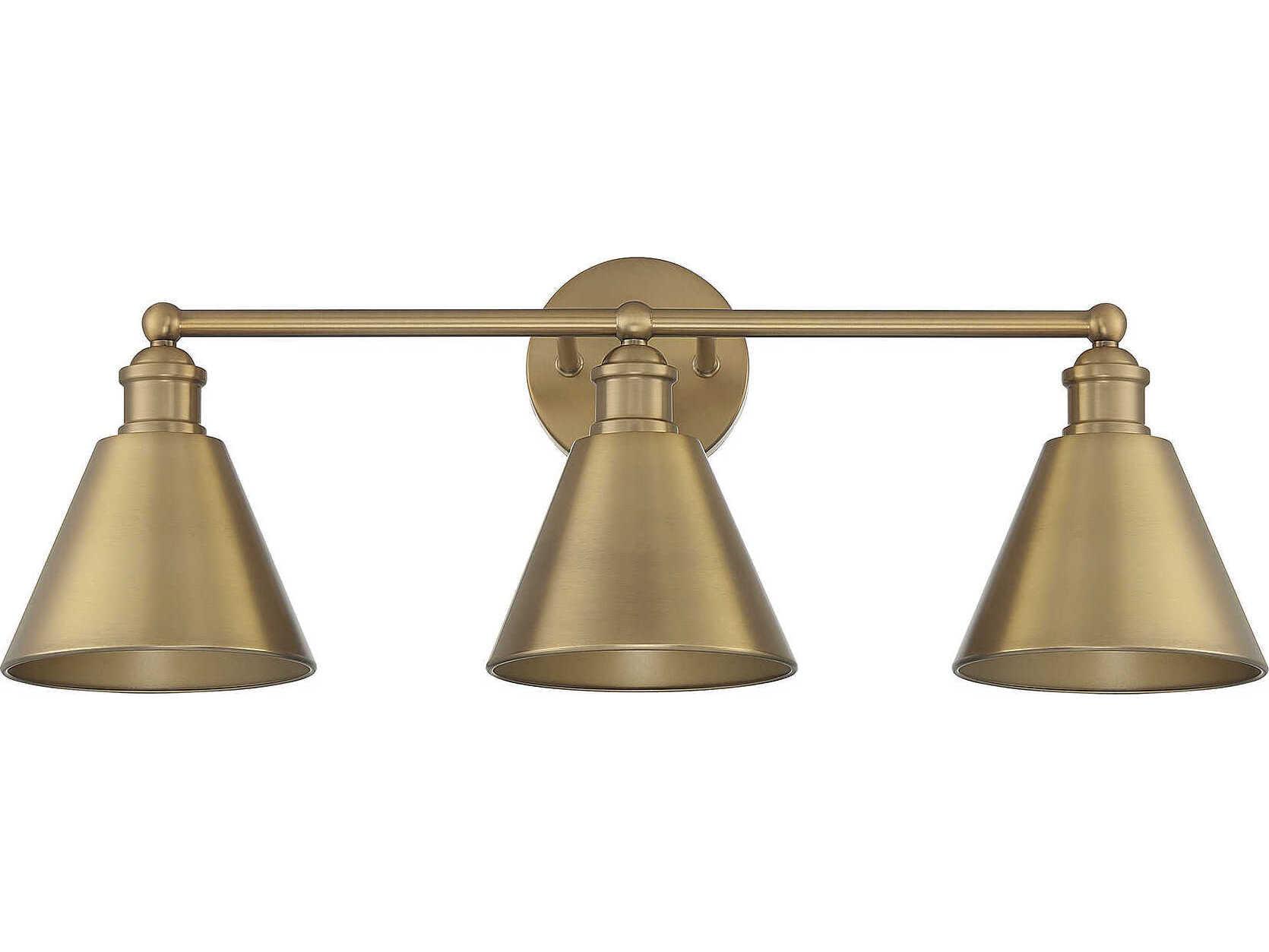 Savoy House Meridian 3-Light Natural Brass Vanity Light
