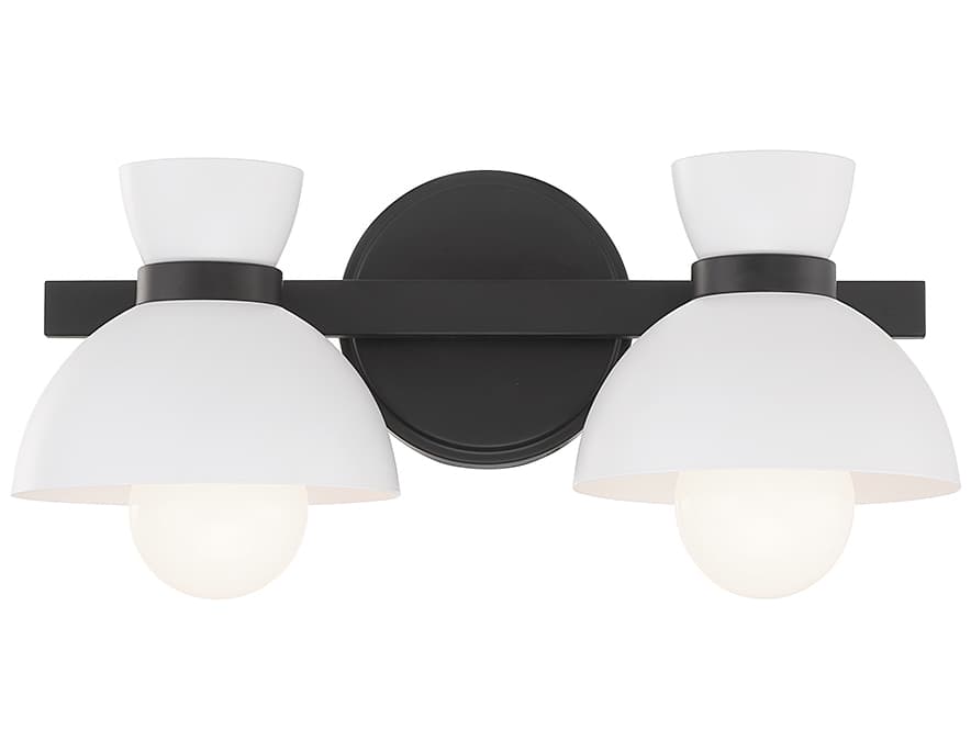 Savoy House Meridian 2-Light Matte Black Vanity Light