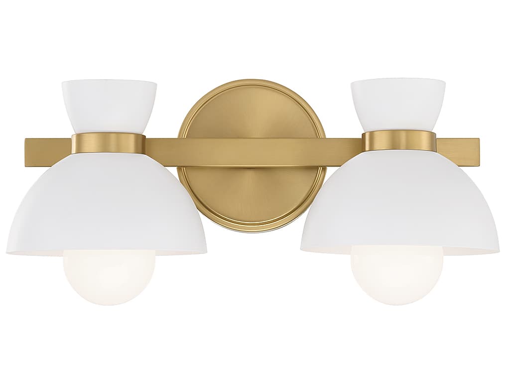 Savoy House Meridian 2-Light Natural Brass Vanity Light