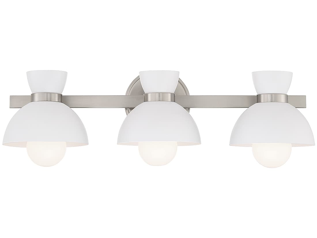 Savoy House Meridian 3-Light Brushed Nickel Vanity Light