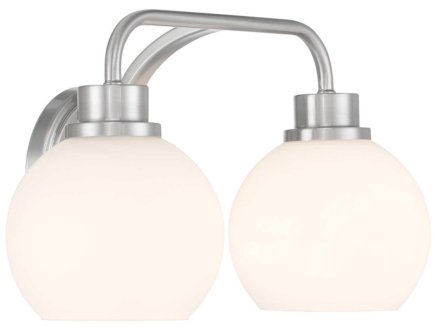 Savoy House Meridian 2-Light Brushed Nickel Vanity Light