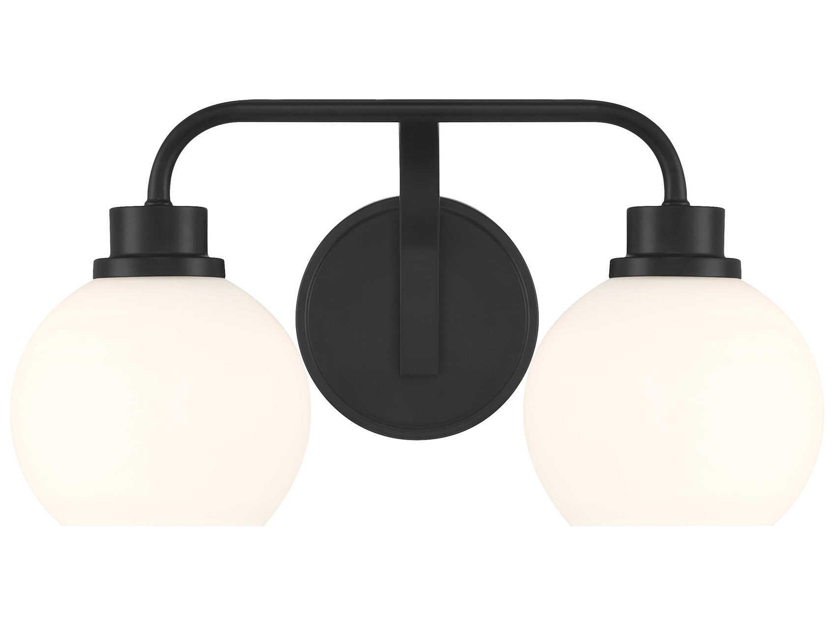 Savoy House Meridian 2-Light Matte Black Vanity Light