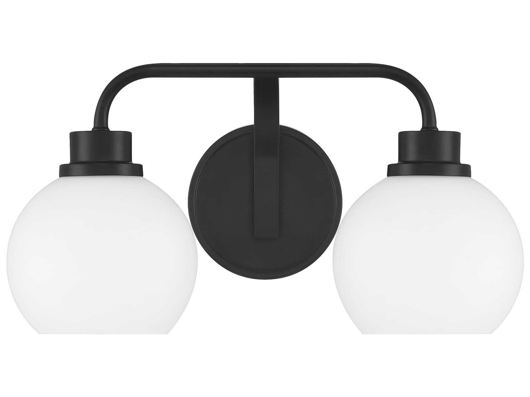 Savoy House Meridian 2-Light Matte Black Vanity Light