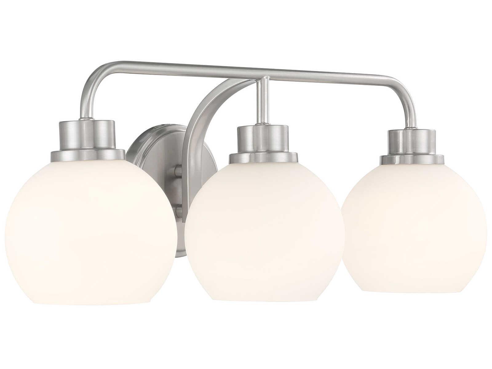 Savoy House Meridian 3-Light Brushed Nickel Vanity Light