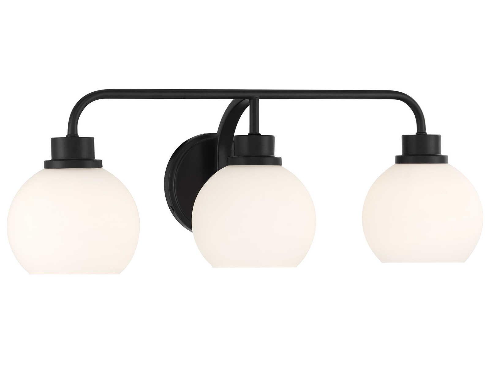 Savoy House Meridian 3-Light Matte Black Vanity Light