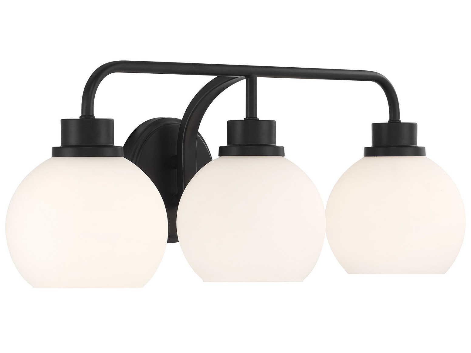 Savoy House Meridian 3-Light Matte Black Vanity Light