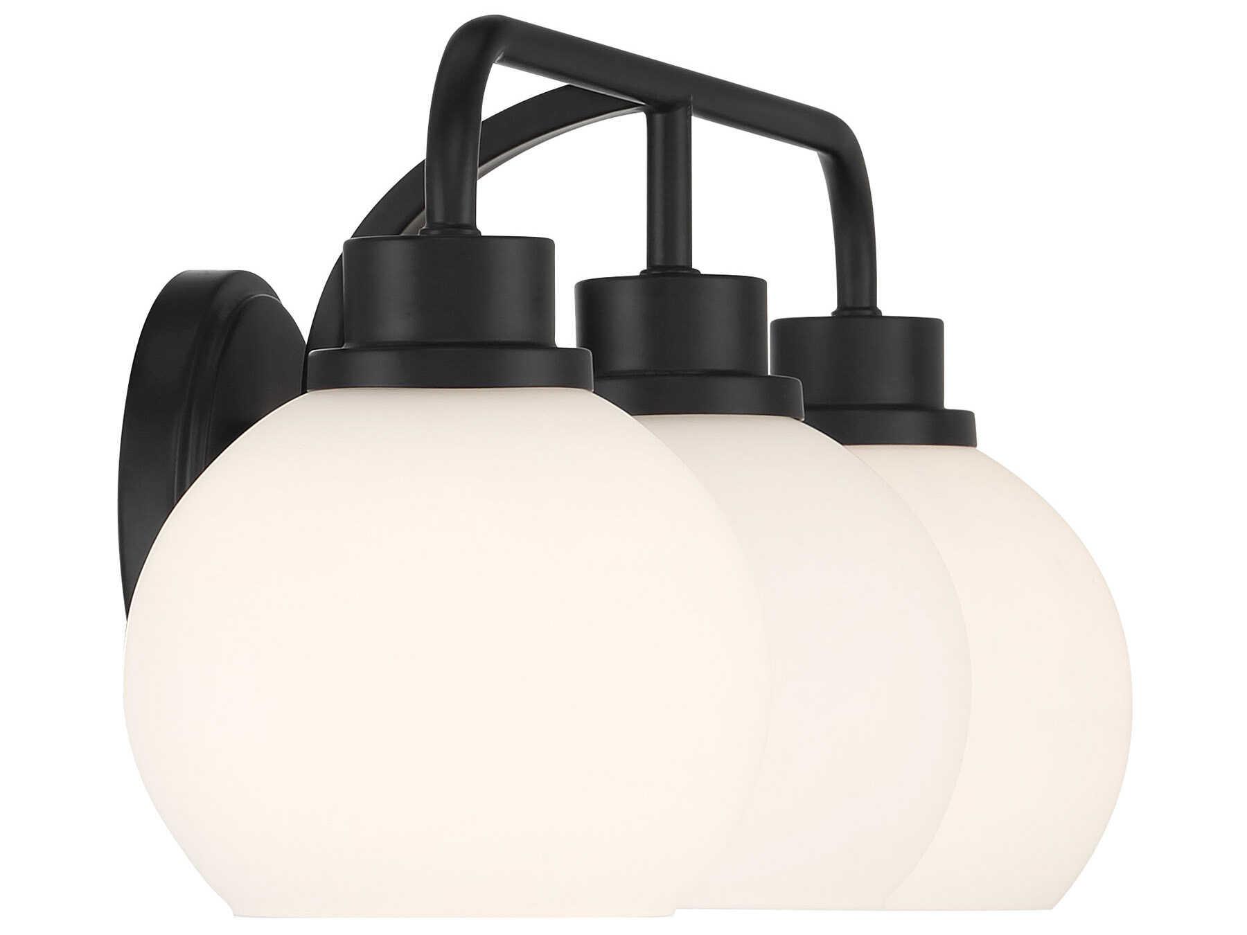 Savoy House Meridian 3-Light Matte Black Vanity Light